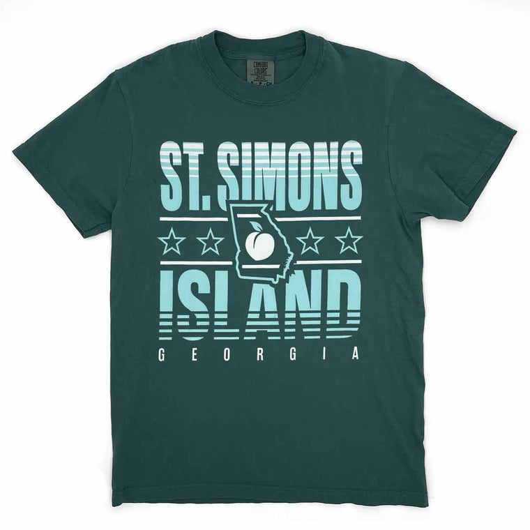 St. Simons Island, Georgia (Summer Haze) Comfort Colors Heavyweight T-Shirt