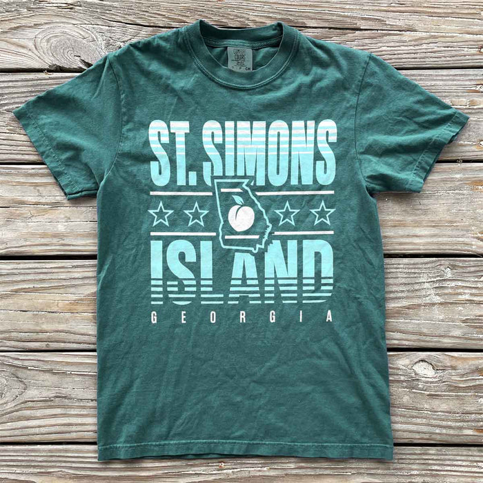 St. Simons Island, Georgia (Summer Haze) Comfort Colors Heavyweight T-Shirt