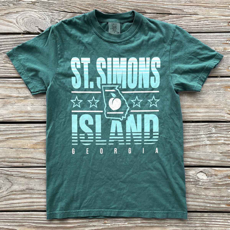 St. Simons Island, Georgia (Summer Haze) Comfort Colors Heavyweight T-Shirt