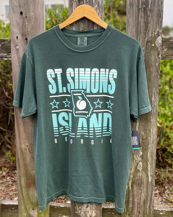 St. Simons Island, Georgia (Summer Haze) Comfort Colors Heavyweight T-Shirt
