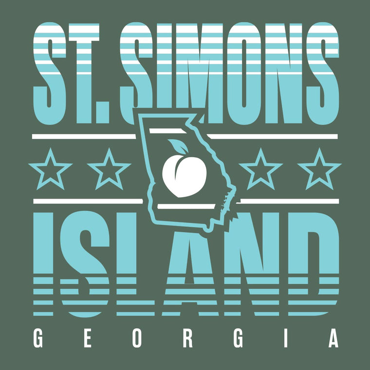 St. Simons Island, Georgia (Summer Haze) Comfort Colors Heavyweight T-Shirt
