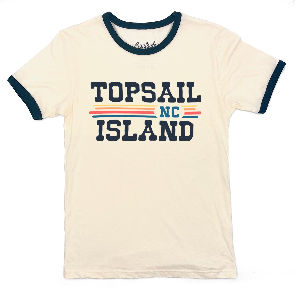 Topsail Island, NC (Vintage Sunset) Unisex Ringer T-Shirt