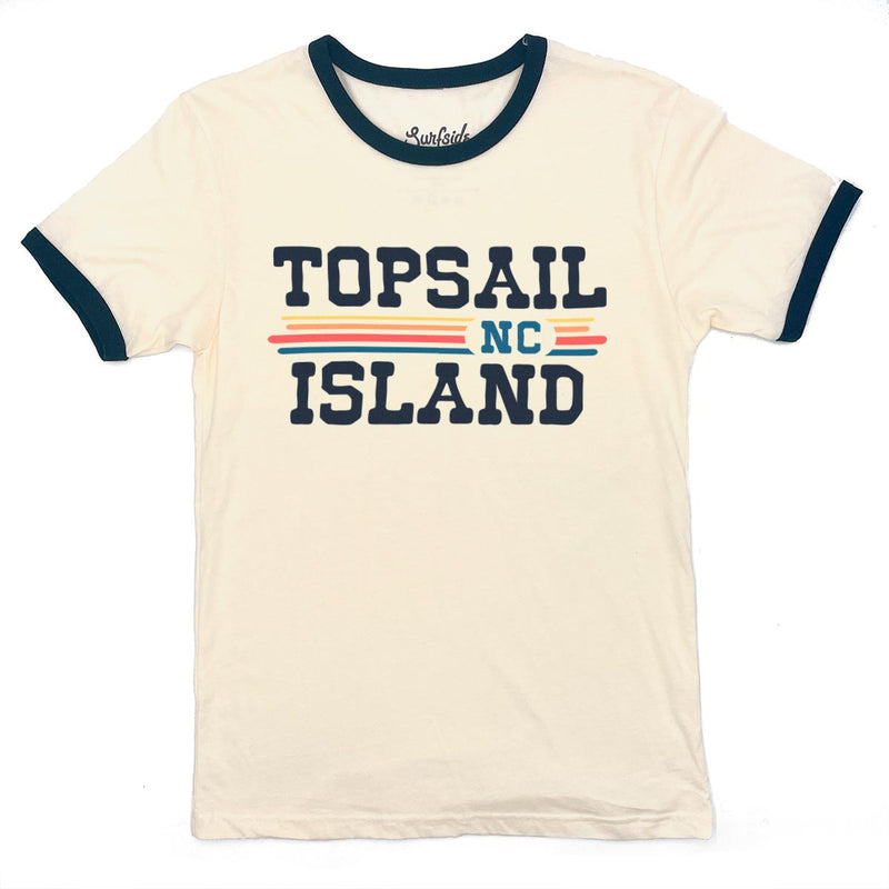 Topsail Island, NC (Vintage Sunset) Unisex Ringer T-Shirt