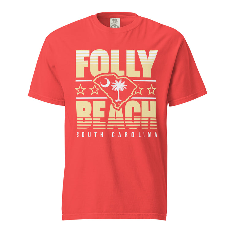 Folly Beach, South Carolina (Summer Haze) Comfort Colors Heavyweight T-Shirt