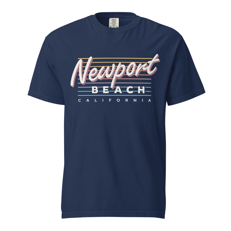 Newport Beach - California (Summer Nights) Comfort Colors Heavyweight T-Shirt