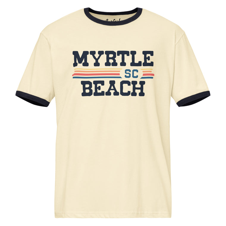 Myrtle Beach, SC (Vintage Sunset) Unisex Ringer T-Shirt