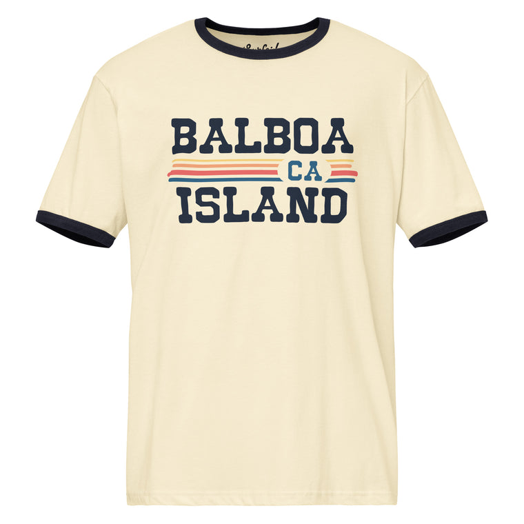 Balboa Island, CA (Vintage Sunset) Unisex Ringer T-Shirt