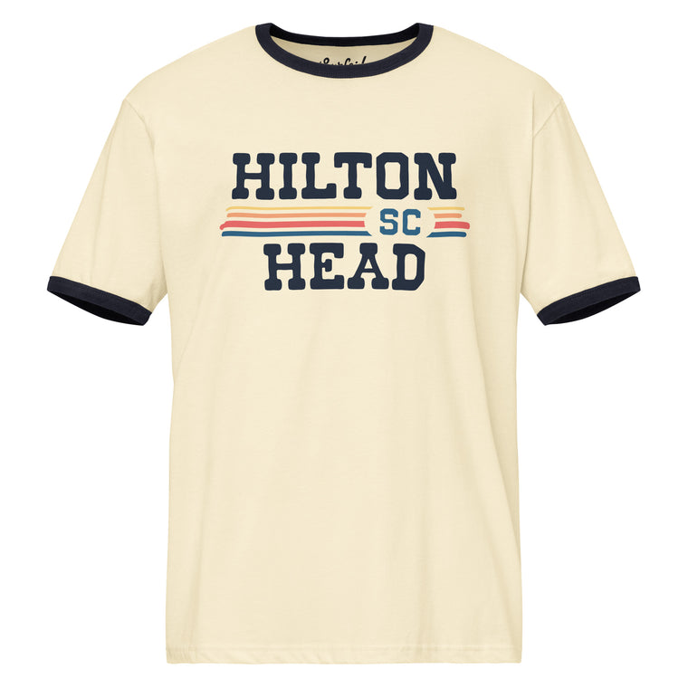 Hilton Head, SC (Vintage Sunset) Unisex Ringer T-Shirt