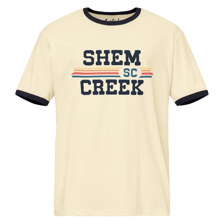 Shem Creek, SC (Vintage Sunset) Unisex Ringer T-Shirt