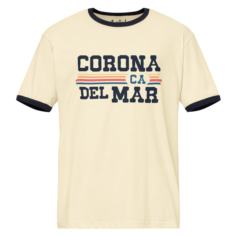 Corona del Mar, CA (Vintage Sunset) Unisex Ringer T-Shirt