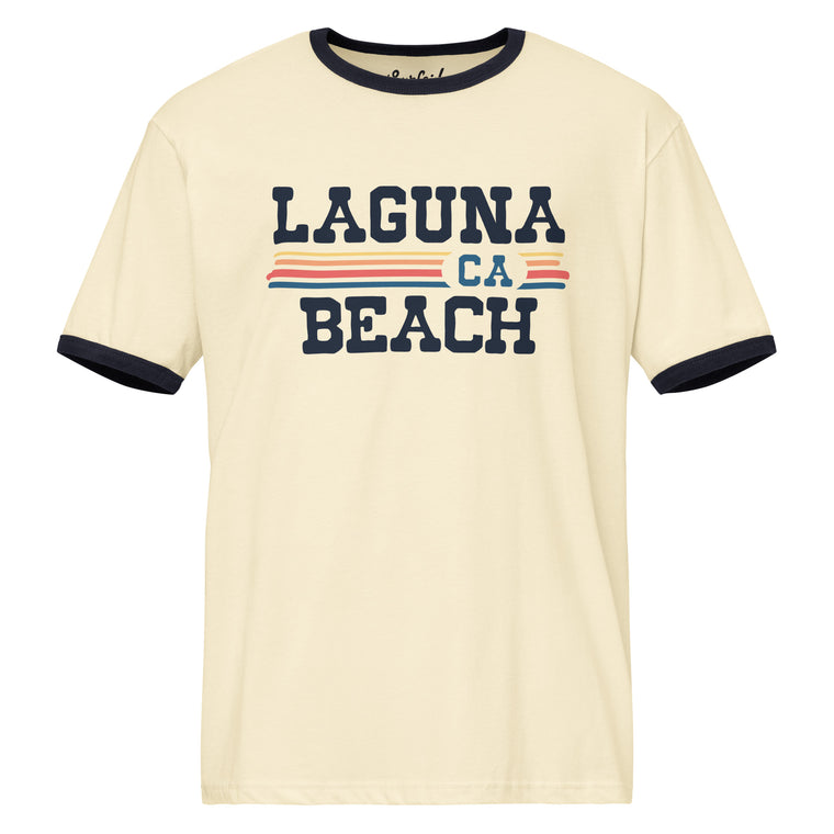 Laguna Beach, CA (Vintage Sunset) Unisex Ringer T-Shirt