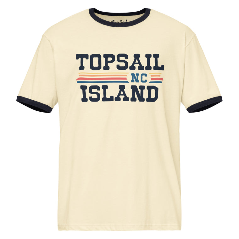 Topsail Island, NC (Vintage Sunset) Unisex Ringer T-Shirt