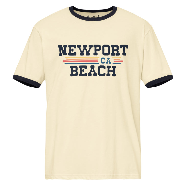 Newport Beach, CA (Vintage Sunset) Unisex Ringer T-Shirt