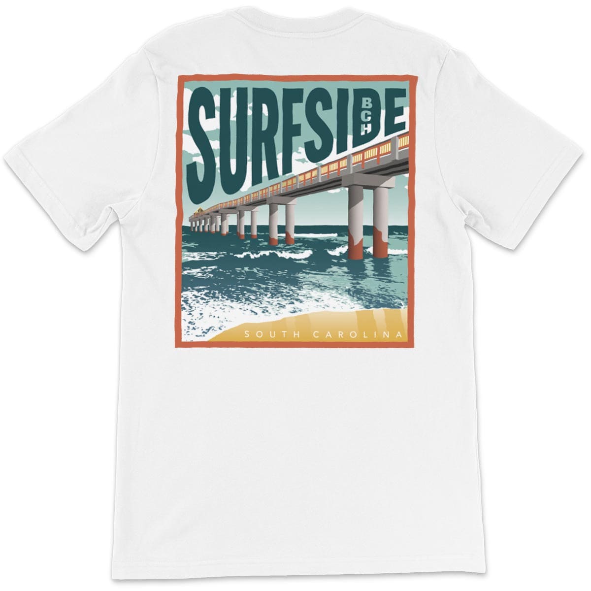 Surfside Beach (Fishing Pier) unisex T-Shirt Black / M