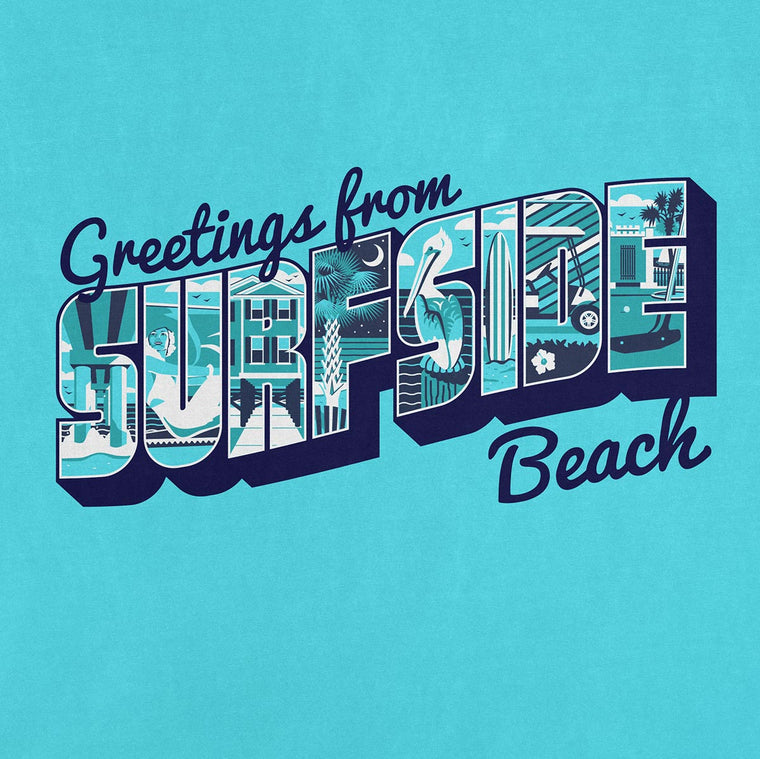 Greetings from Surfside Beach: Comfort Colors Heavyweight T-Shirt