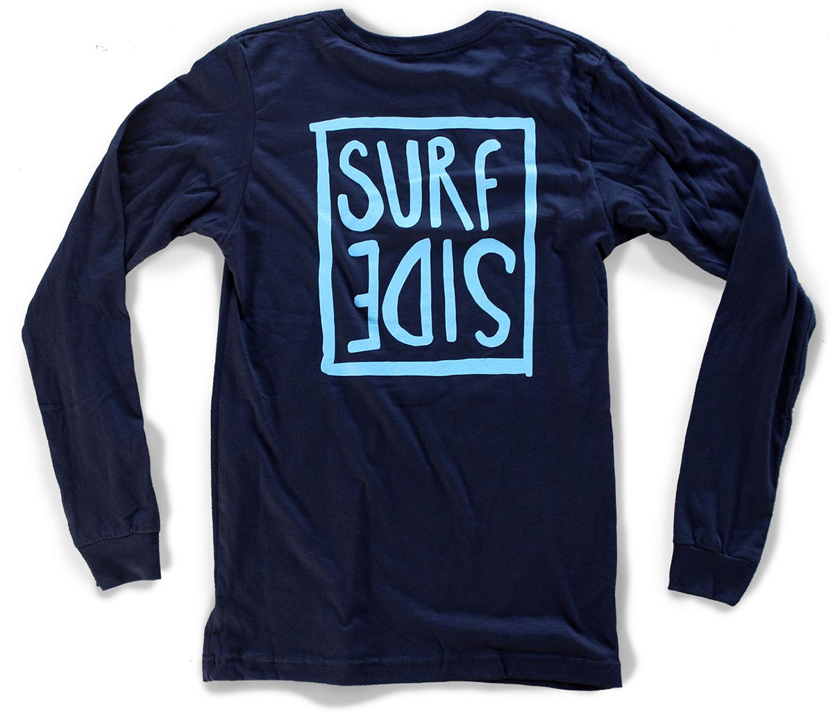 Surf Side (flipt) premium long-sleeved navy T-shirt back