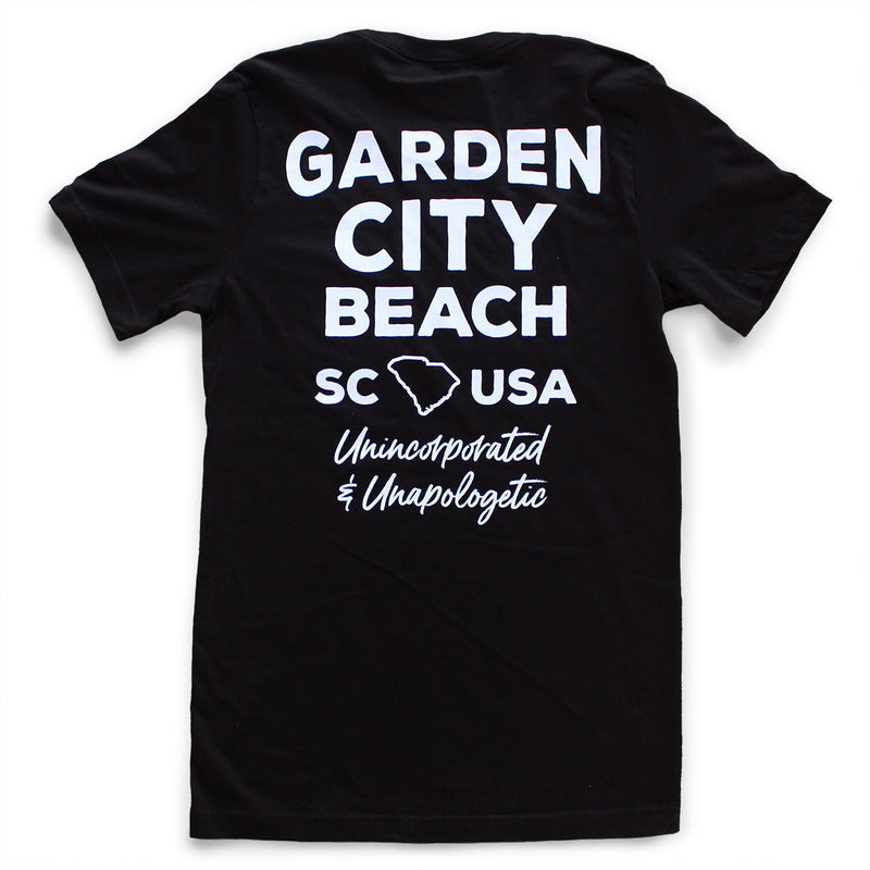 Garden City Beach premium pocket T-shirt back