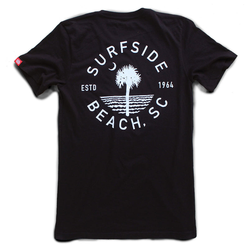 Surfside Beach, SC (Circle Tree) premium pocket T-shirt back
