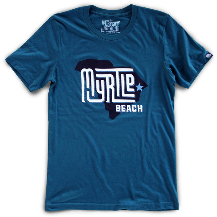 Myrtle Beach (State/Star) premium deep teal T-shirt