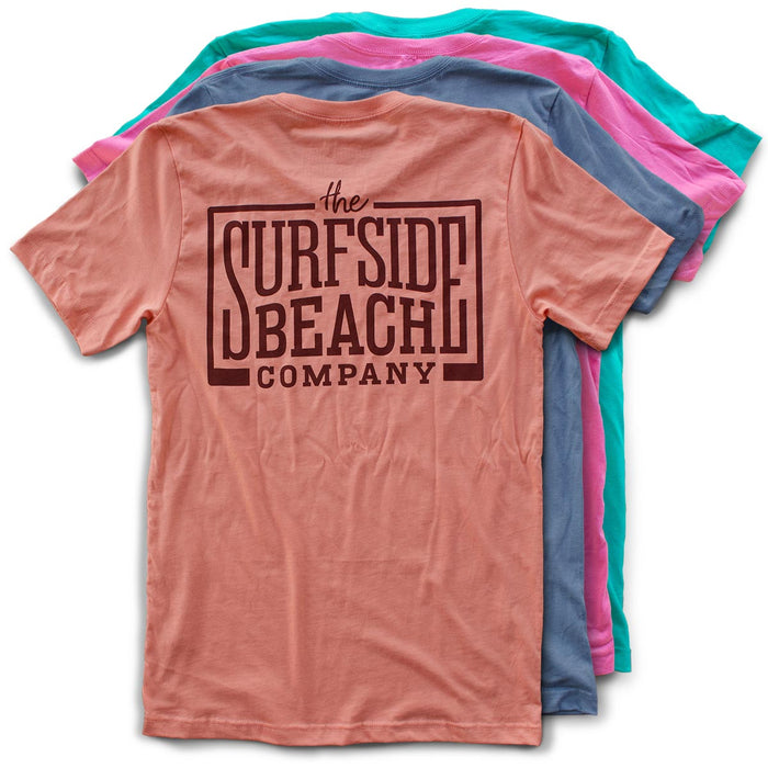 The Surfside Beach Company (logo) premium T-shirts back
