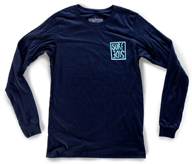 Surf Side (flipt) premium long-sleeved navy T-shirt front