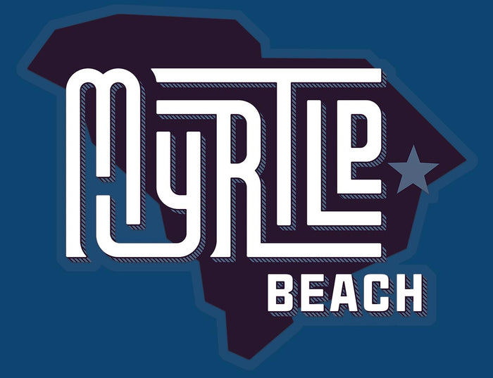 Myrtle Beach (State/Star) Glossy Vinyl Sticker blue