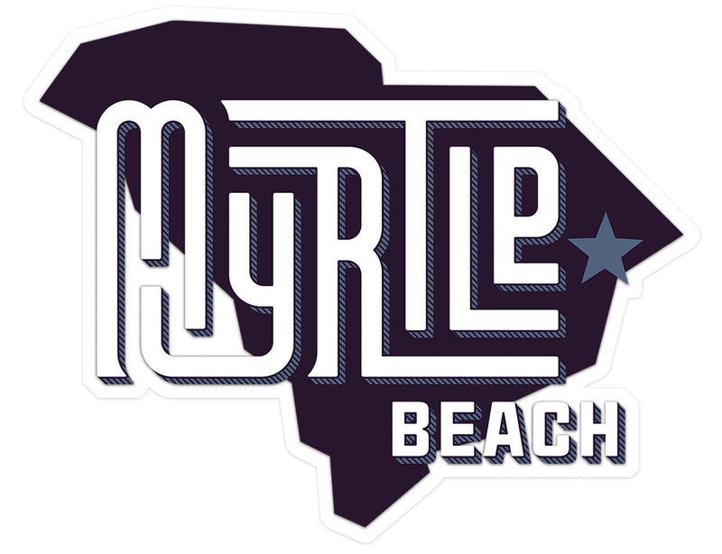 Myrtle Beach (State/Star) Glossy Vinyl Sticker