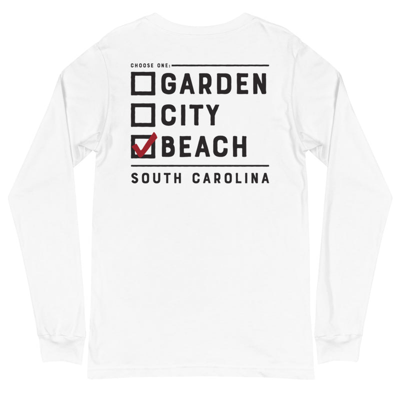 Garden City Beach (Checkbox) Unisex Long-Sleeved T-Shirt