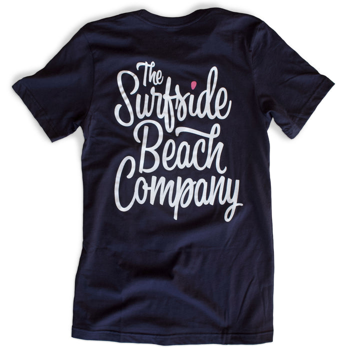 The Surfside Beach Company (Bewitched) premium navy T-shirt back
