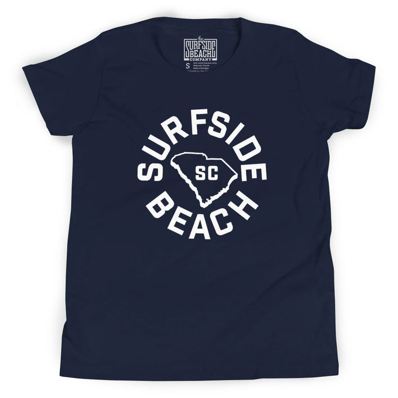 Surfside Beach, SC (Circle State) Youth T-Shirt