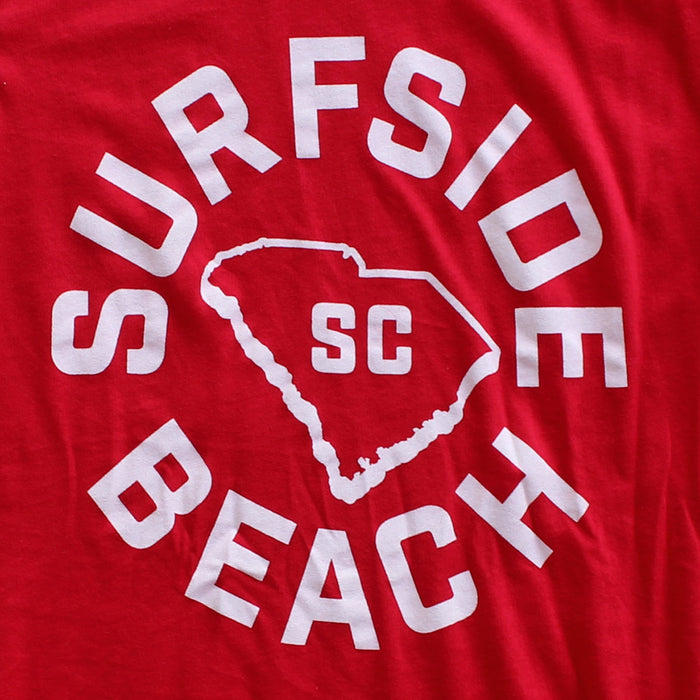 Surfside Beach, SC (Circle State) premium red T-shirt zoom