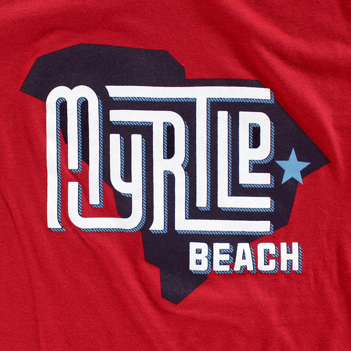 Myrtle Beach (State/Star) premium canvas red T-shirt zoom