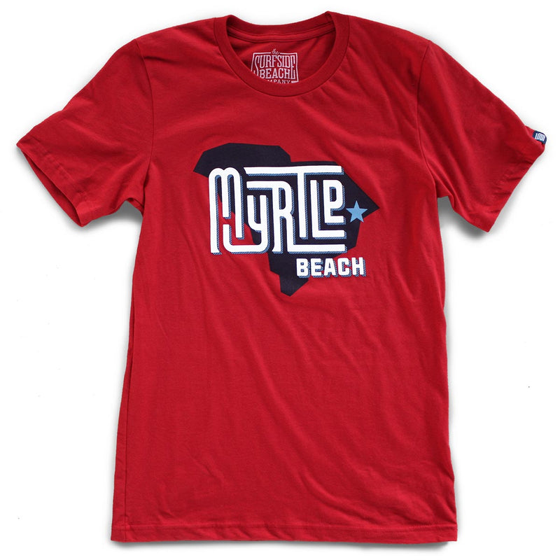 Myrtle Beach (State/Star) premium canvas red T-shirt