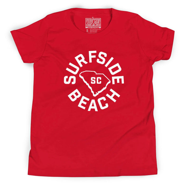 Surfside Beach, SC (Circle State) Youth T-Shirt
