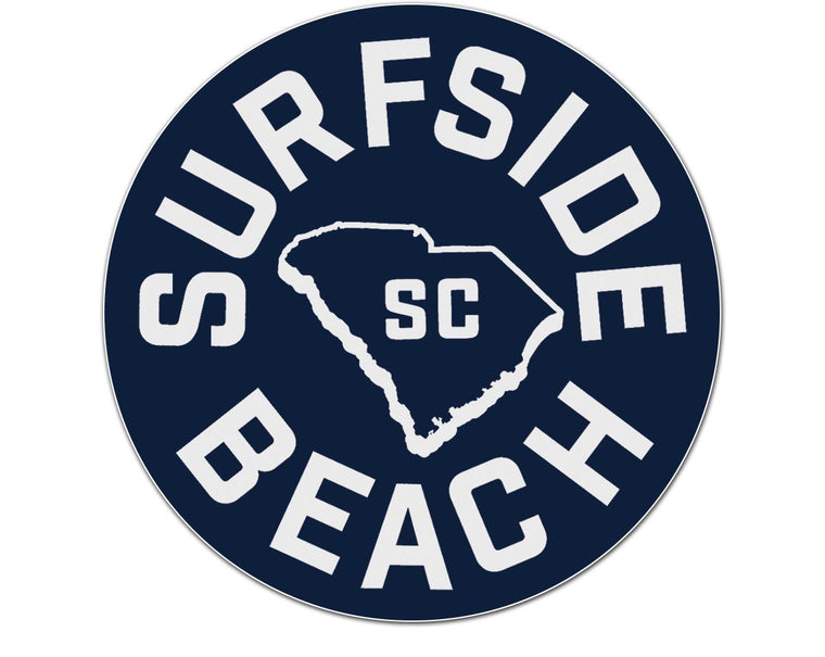 Surfside Beach, SC (Circle State) Glossy Vinyl Sticker