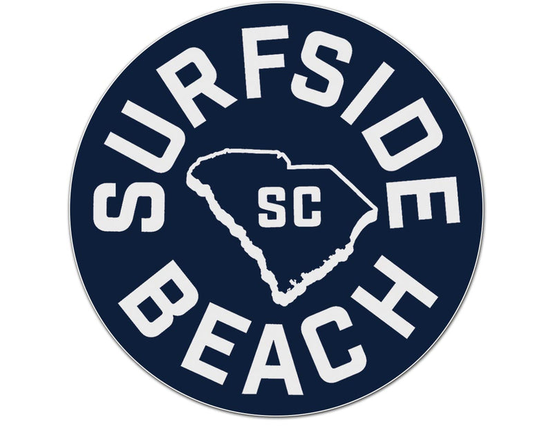 Surfside Beach, SC (Circle State) die cut sticker