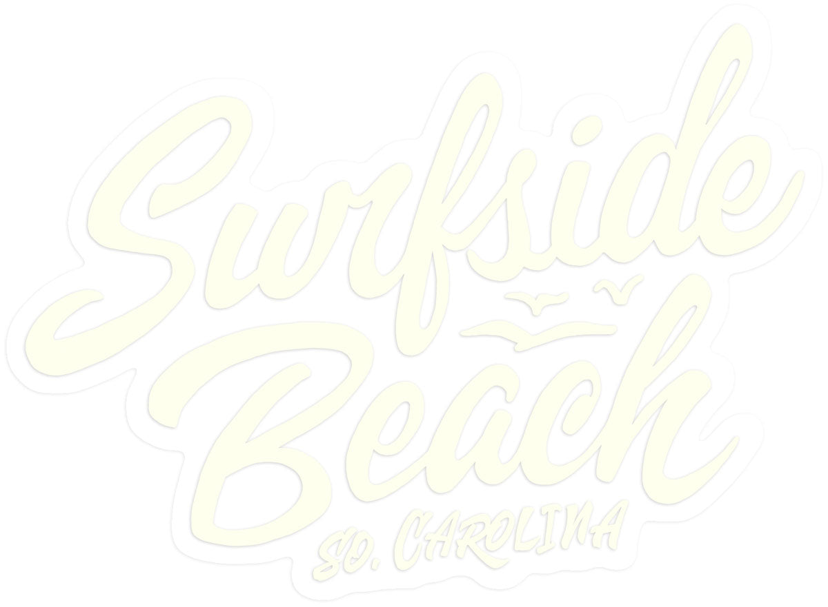 Surfside Beach, So. Carolina (Script) die cut sticker