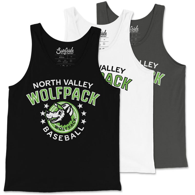 North Valley Wolfpack Baseball (Smiling Wolf) Unisex Tank-Top