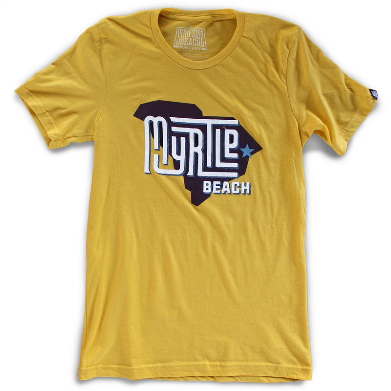 Myrtle Beach (State/Star) premium maize yellow T-shirt