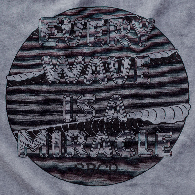 Every Wave is a Miracle premium heather storm T-shirt zoom